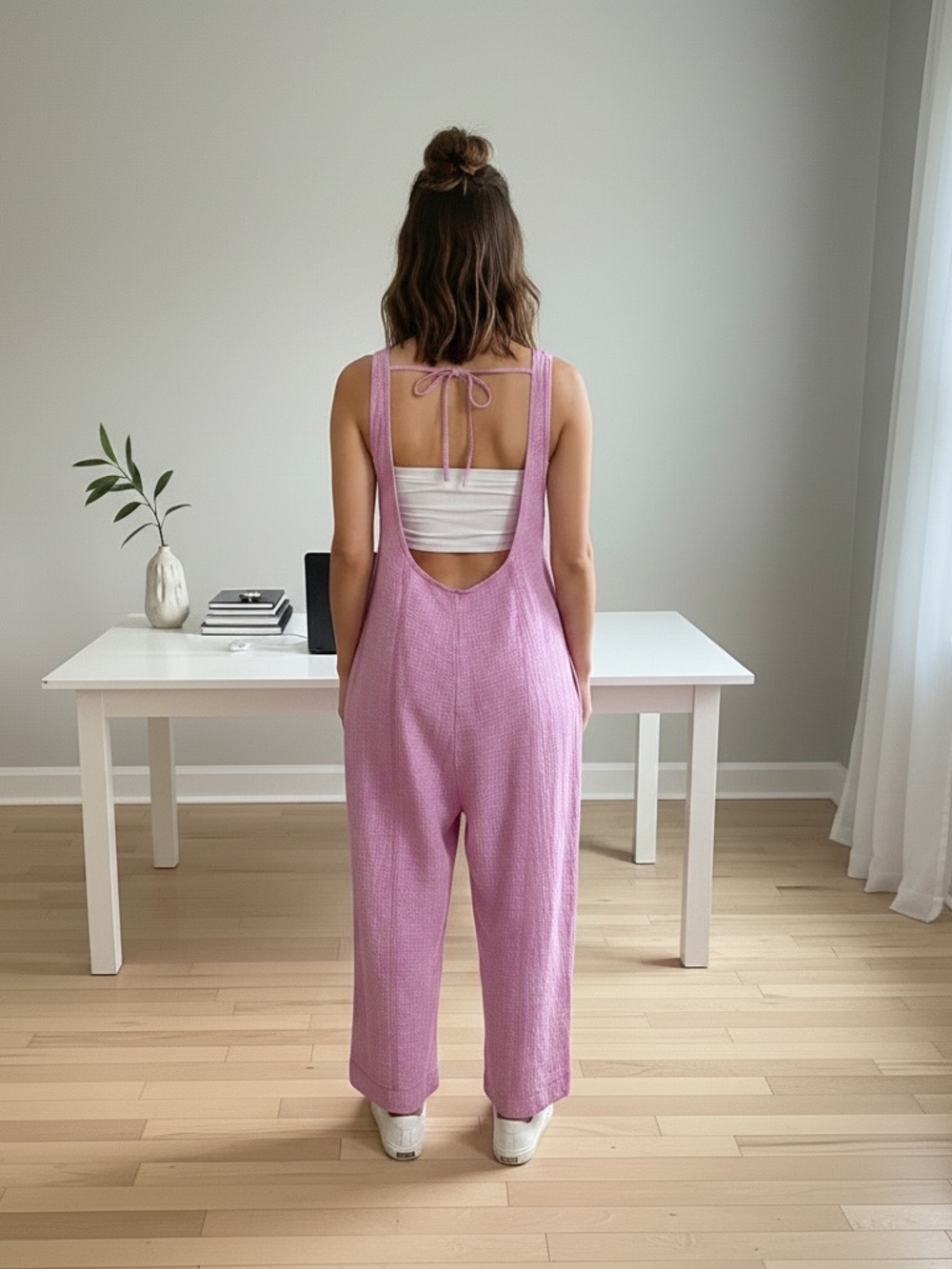 Zenana Washed Double Gauze Wide Leg Overalls - Picture 2 of 2